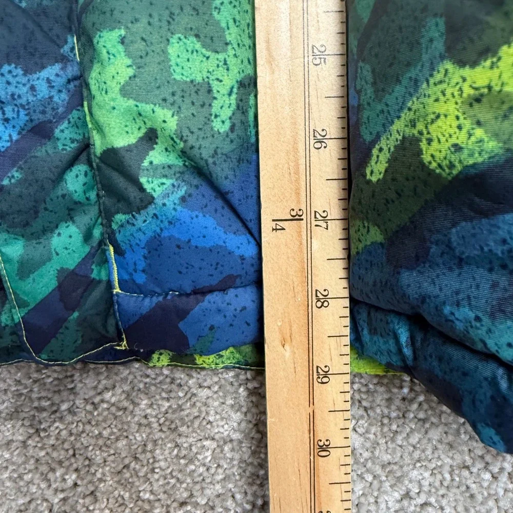 Columbia Youth XL 18-20 Camo Puffer Jacket Green Blue Hooded Insulated